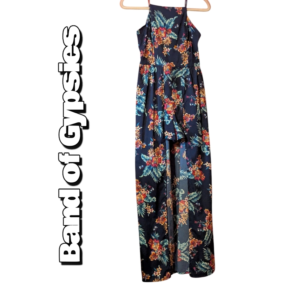 Band of Gypsies Navy Floral Jumpsuit